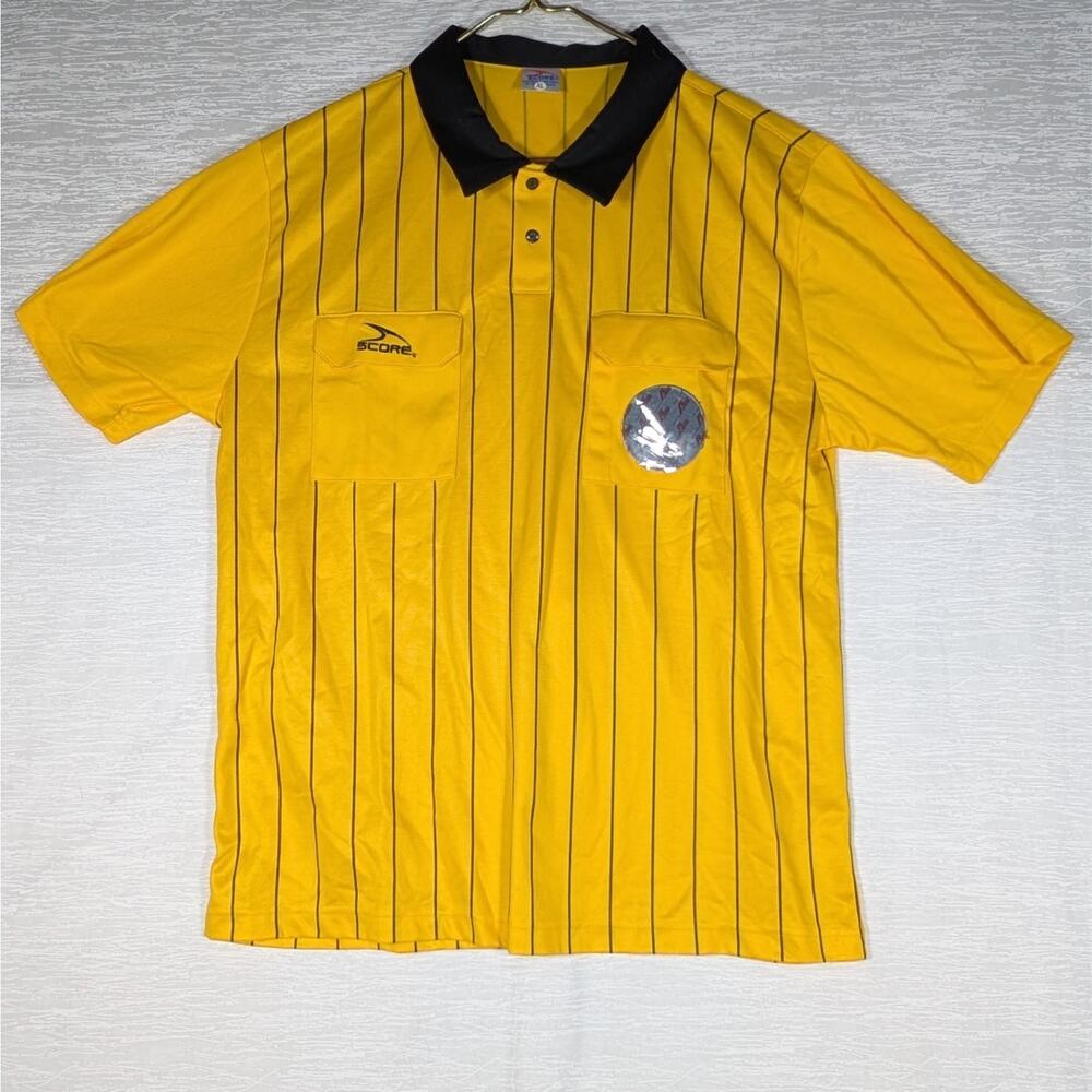 Score Referee Jersey Mens Extra Large Yellow Short Sleeve Shirt